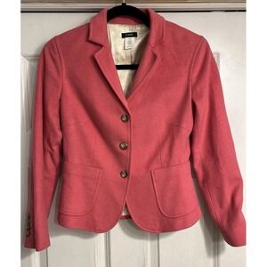 J.Crew Wool Cashmere Blend Blazer Pink Sz‎ XS  Petite Barbie Career Preppy Flaws